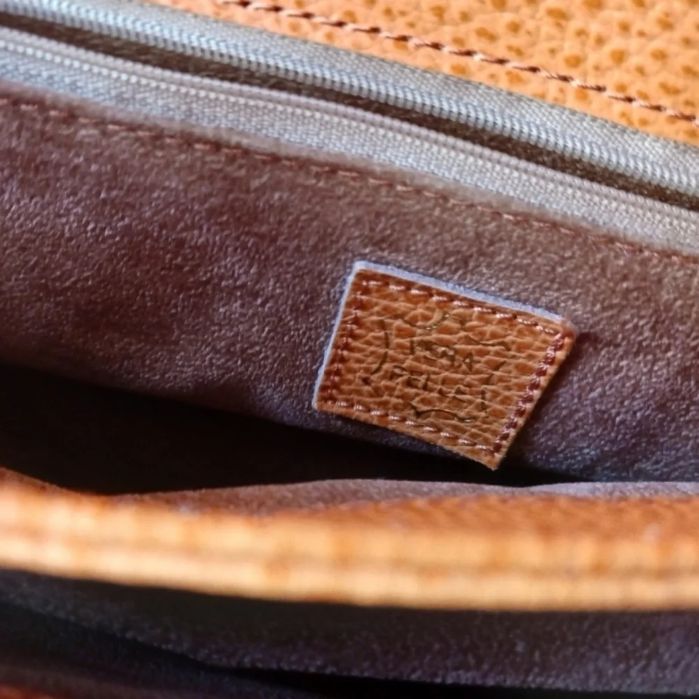 Orange Leather Satchel Handbag - Unbranded - Picture 12 of 13